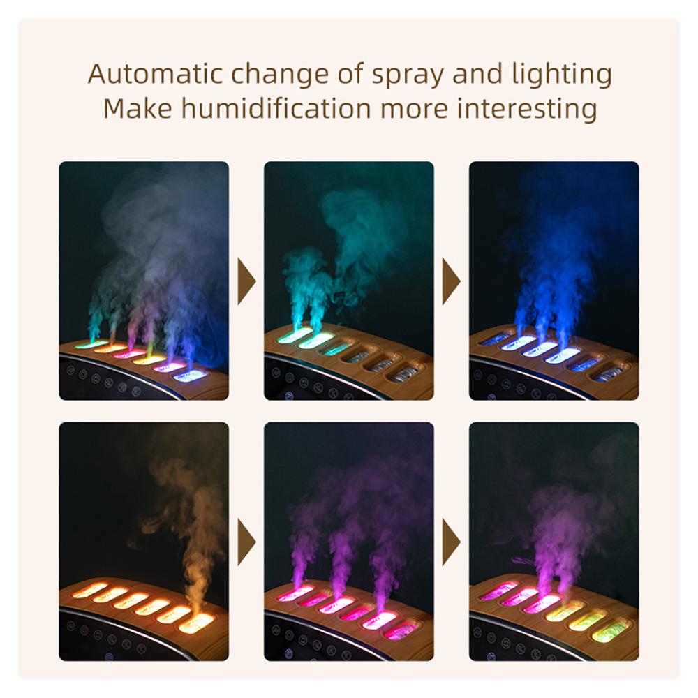 Music Clock Humidifier Colorful Volcano Light Timer for Bedroom Home Yoga Office Flame Humidifier Ultrasonic Essential