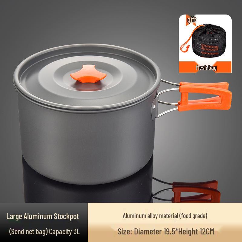 

Портативный набор походной посуды для кемпинга: Складные кастрюли и чайник из алюминиевого сплава