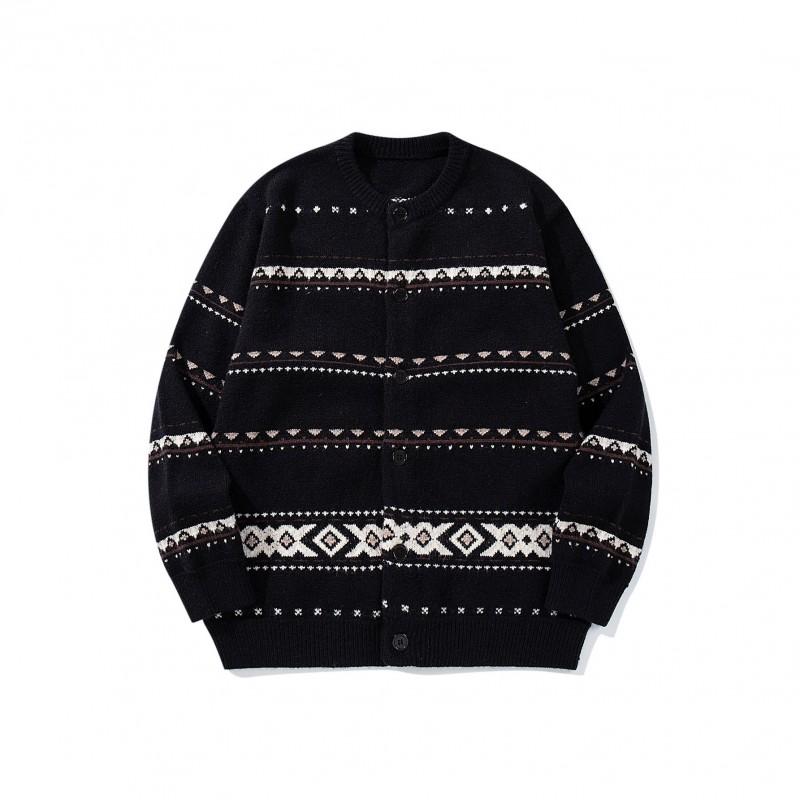 Cárdigan de Punto Fair Isle Unisex para Adolescentes - Ajuste Holgado Mezcla de Acrílico Ropa Casual