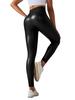 Modische Kunstleder-Leggings Lässig Slim-fit Sexy Enganliegend Schlankmachende PU-Sporthose für Damen