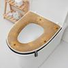 Breathable Cotton Linen Washable Toilet Seat Cover with Handle and Zipper - Universal Fit and Skin-Friendly