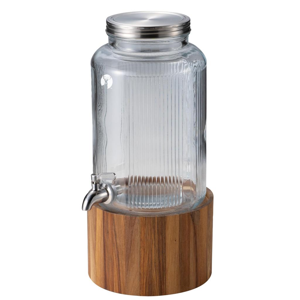 CAPTAIN STAG Glass Drink Dispenser Jug Tank Stripe with Stand 5.5L UW-2052