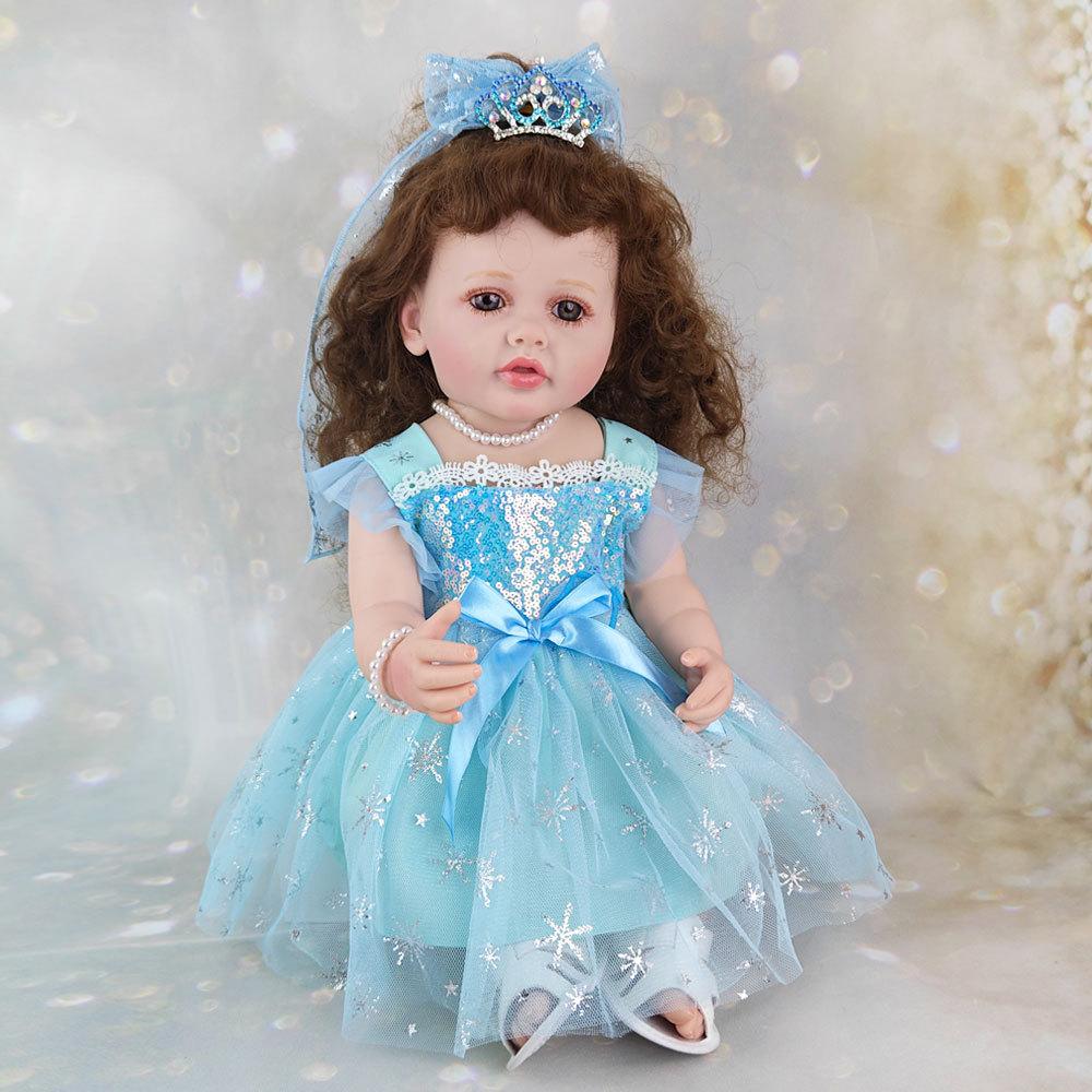 55CM Full Body Soft Silicone Reborn Toddler Doll Lifelike Soft Touch High Quality Doll Gifts for Children home Birthday Christmas gifts