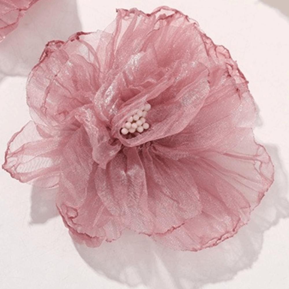 Pink Color Organza Flower Fabric Flower Clothing Accessories Wedding Dress Accessories Wedding
