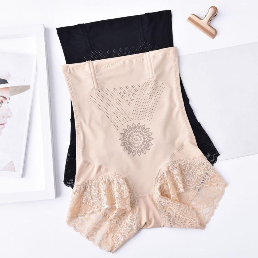 High Waist Tummy Control Briefs Lace Body Shaping Underwear Butt Lifting Panties  Ladies