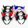 Devil Costume Kits Halloween Party Prop Devil Ears Headband Bow Tie Tail Set Cosplays Performances Prop for Women Kids