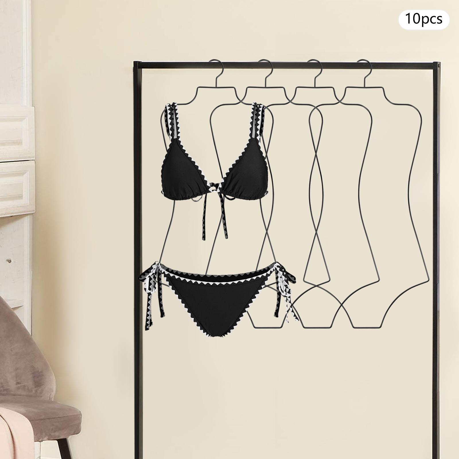 

Набор из 10 плоских вешалок для купальников и боди, подчеркивающих талию, манекены-вешалки с тонким силуэтом для бутика, черная стойка для одежды чёрный