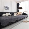 Vintage High-end Straight Sofa Cushion Autumn and Winter Plush Leather Sofa Special Cushion Fixed Anti-slip Cover Cover Cloth