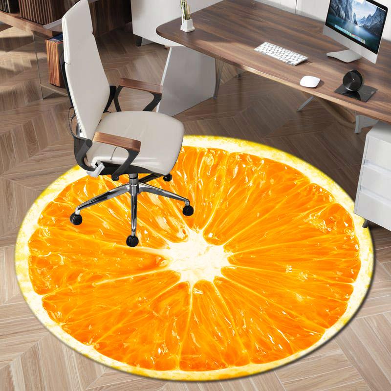

1Pc food theme Printed circular carpet, home door mat, outdoor travel protection carpet A5 80x80cm( 31x31in)