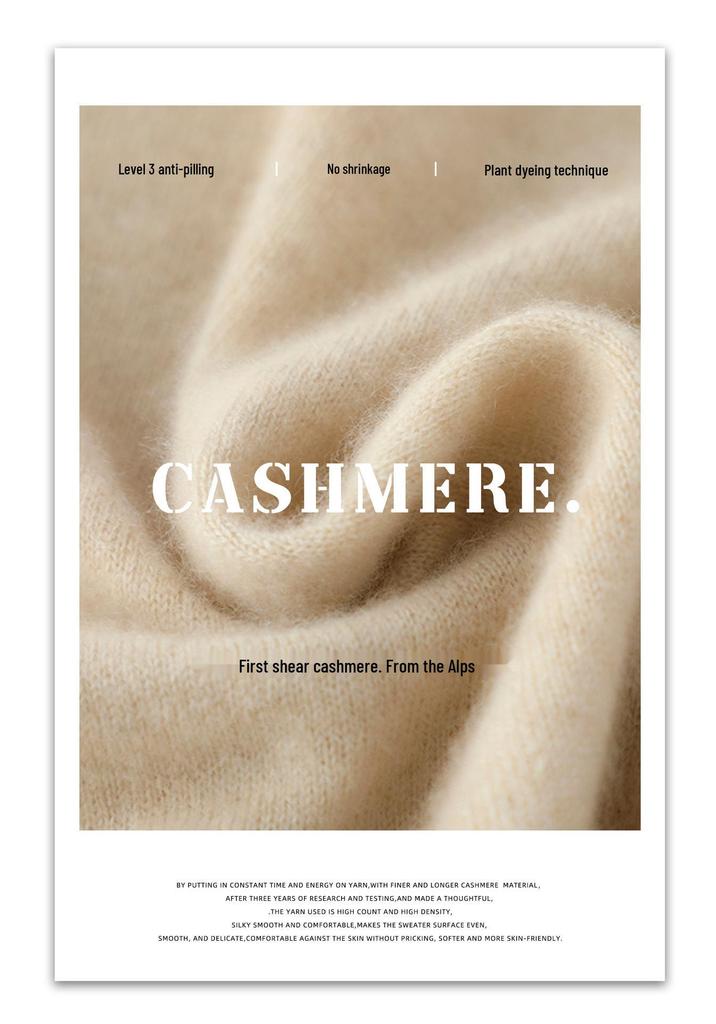Rolled-Edge Half-High Collar Cashmere Knit Seamless Sweater: Women's Autumn/Winter Solid White Wool Base Layer