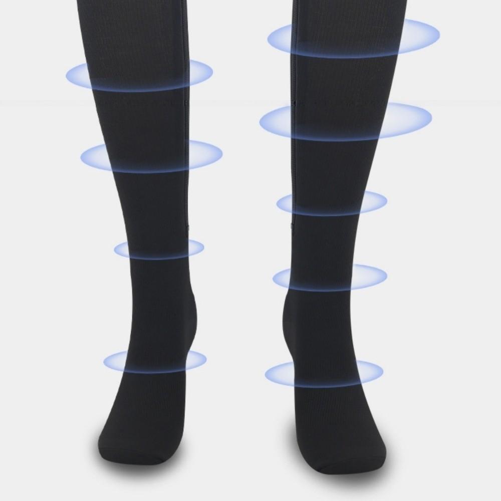 Fashion Stripe Pressure Socks Breathable Elastic Compress Zipper Socks Hosiery Comfortable Cycling Sports Socks Outdoor Exercise