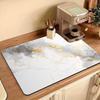 Light Grey Ink Marble Coffee Mat Quick Drying Absorbent Non Slip Coffee Machine Counter Protector Mat Coffee Decor Rug