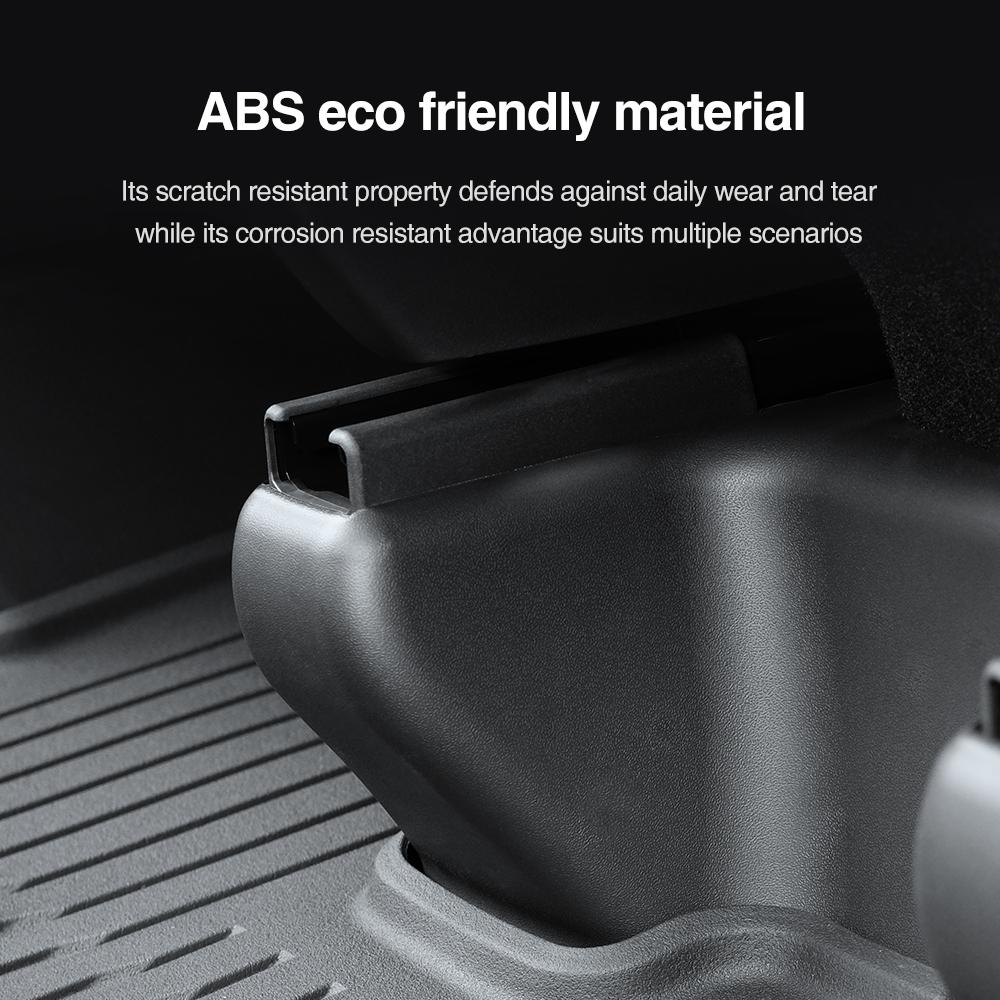 Heenvn Car Under Seat Corner Anti-kick Protector For Tesla Model Y Juniper 2025 2026 ABS Rear Seat Slide Rails Guard Kit Cover