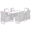 VidaXL Ensemble à manger de jardin coussins 7pcs Noir Résine tressée 3262779
