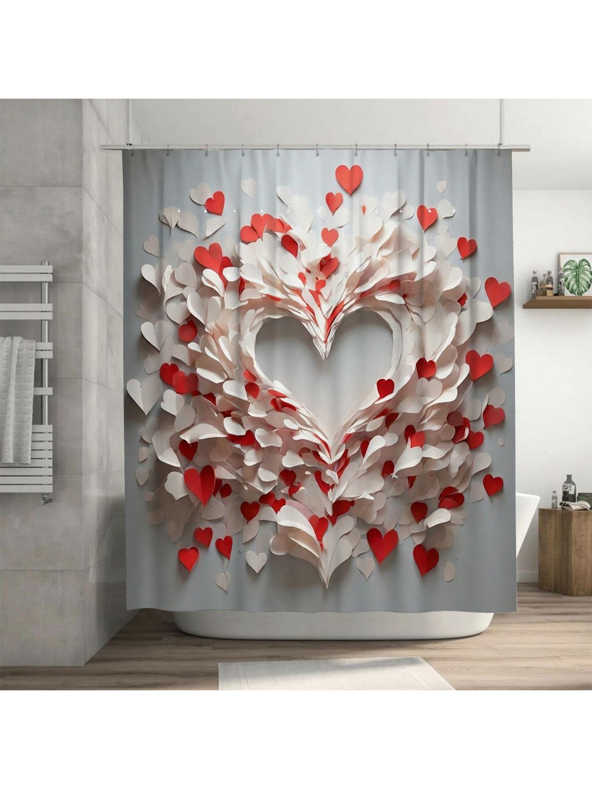 

3D Heart Burst Shower Curtain | Romantic and Modern Bathroom Decor 90X180cm