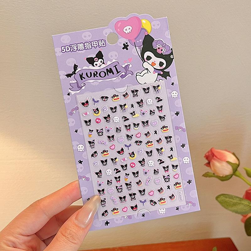 5D Embossed Nail Sticker Children S Nail Art Sticker Children S Fun Creative Sticker Sticker Cartoon Kulomi Girl Nail Art Accessories