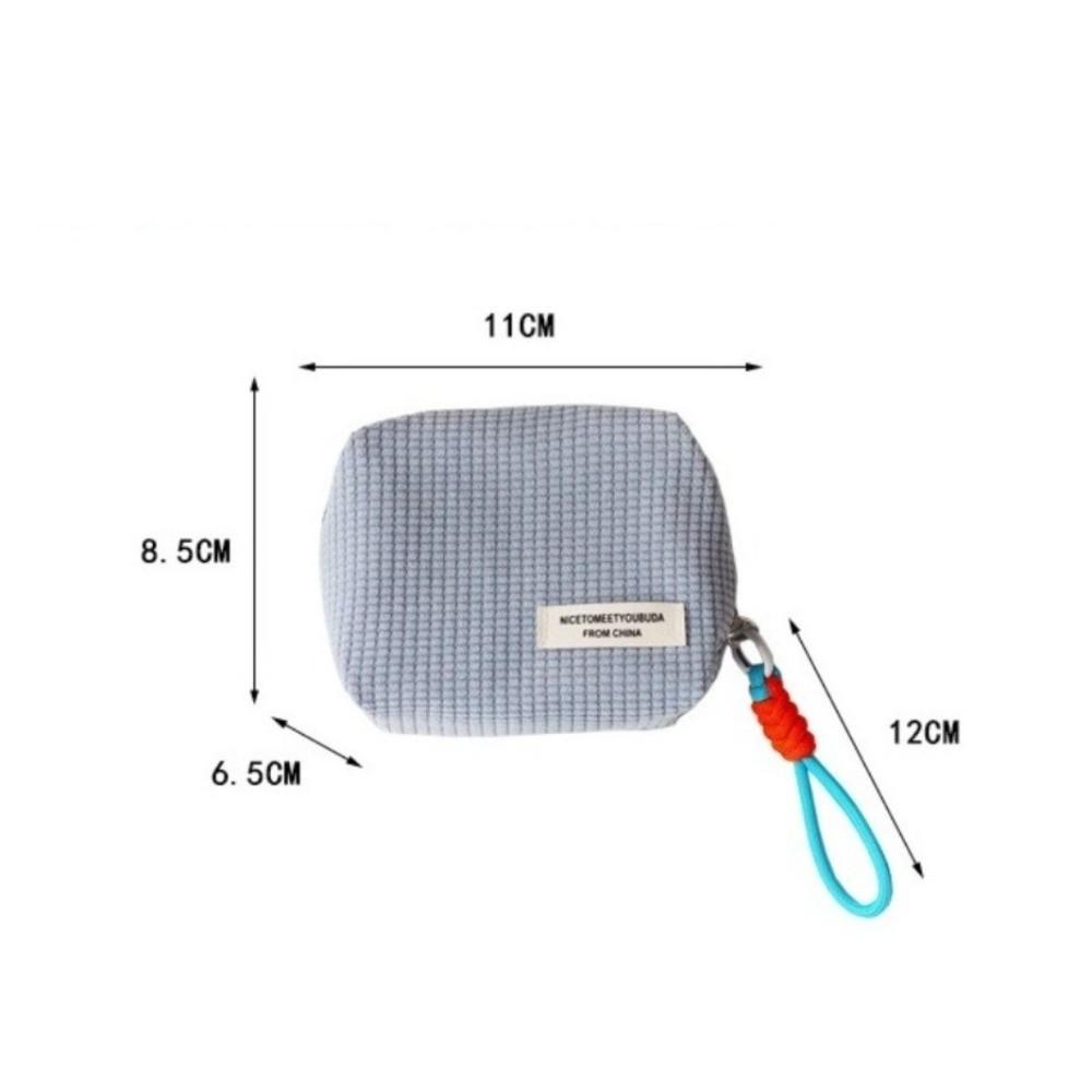 Solid Color Coin Purse Large Capacity Corduroy Sanitary Napkin Storage Bag Multifunctional Storage Bag Multi-Purpose Use