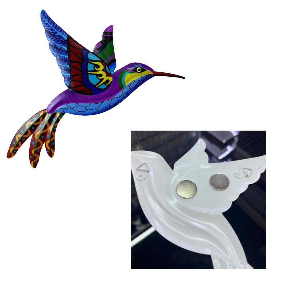 3D Colorful Garden Birds Sculpture Outdoor Iron Hanging Decor Ornaments,Wall Art Decorations for Fence Patio Balcony Living Room