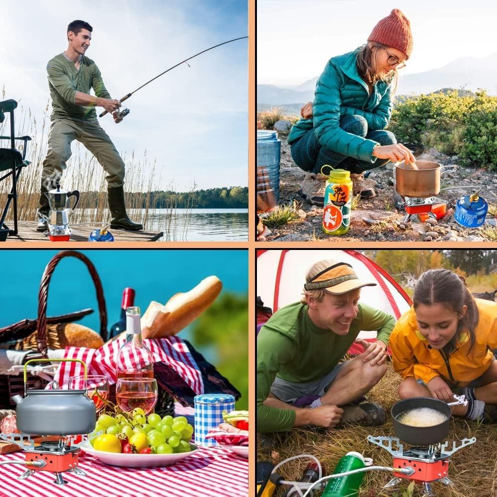 Mini Collapsible Camp Stove Portable Folding Gas Stove Card Camping Cooking Utensil Ultra-Light Travel Cookware Hiking Equipment