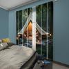 2pc,  Party Curtain Forest scene camping Machine Washable Fabric,Without Electricity Festive Backdrops Use for College dormitory