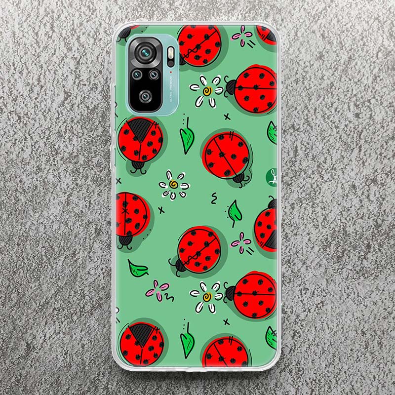 Insect Seven-Star ladybug Print Soft Case for Xiaomi Redmi Note 14 13 12S 11S Phone Shell 10 Pro Plus 11E 11T 12 11 10S 5G Cover