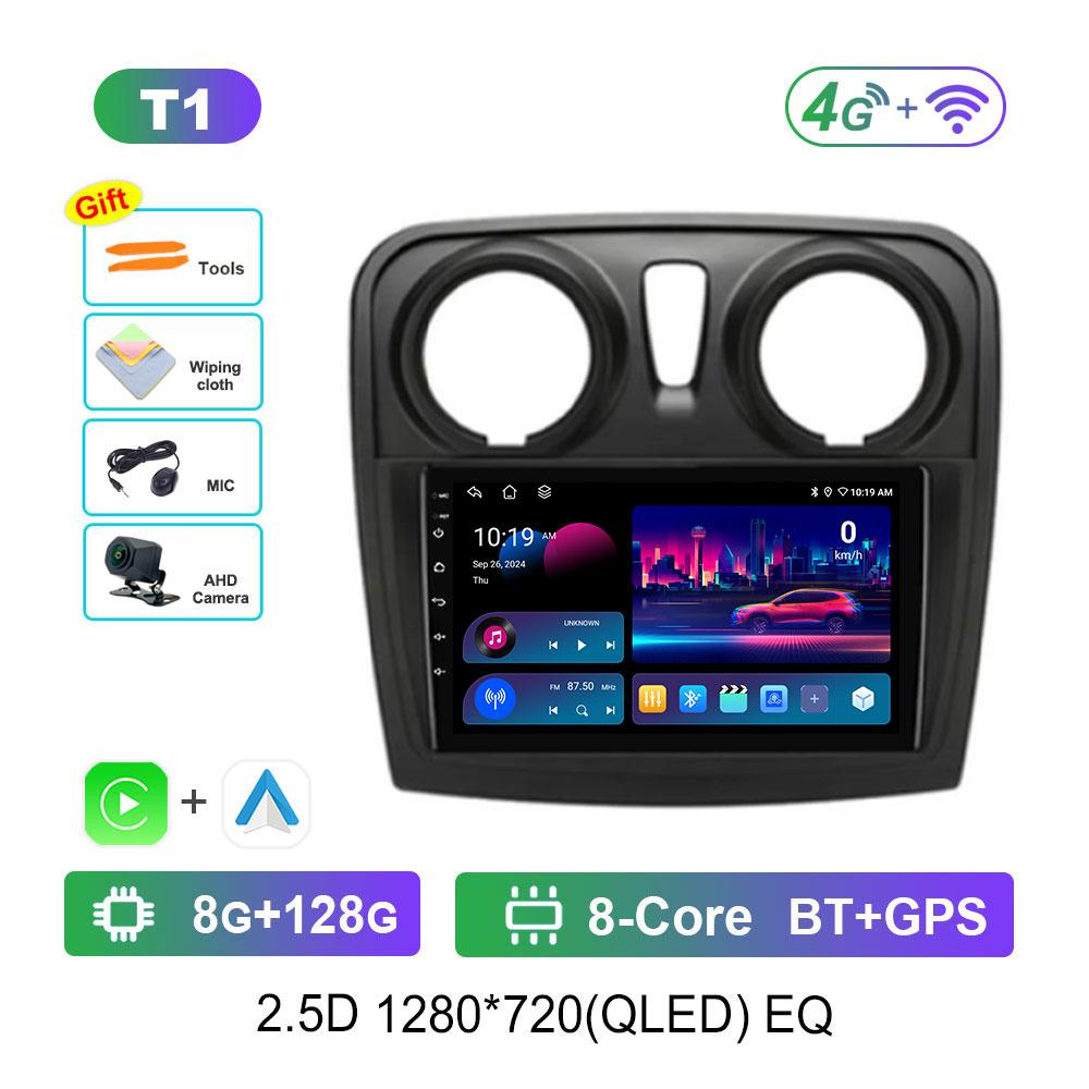For Renault Logan 2 Sandero 2 2012 - 2019 DSP Stereo Car Radio Multimedia Player Android 14 2.5 D Screen GPS Navi WiFi Head Unit