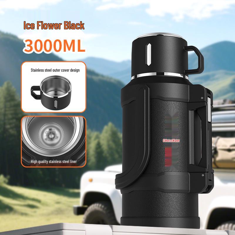 Large Capacity 304 Stainless Steel Insulated Travel Kettle with Tea Infuser for Outdoor and Construction Site Use