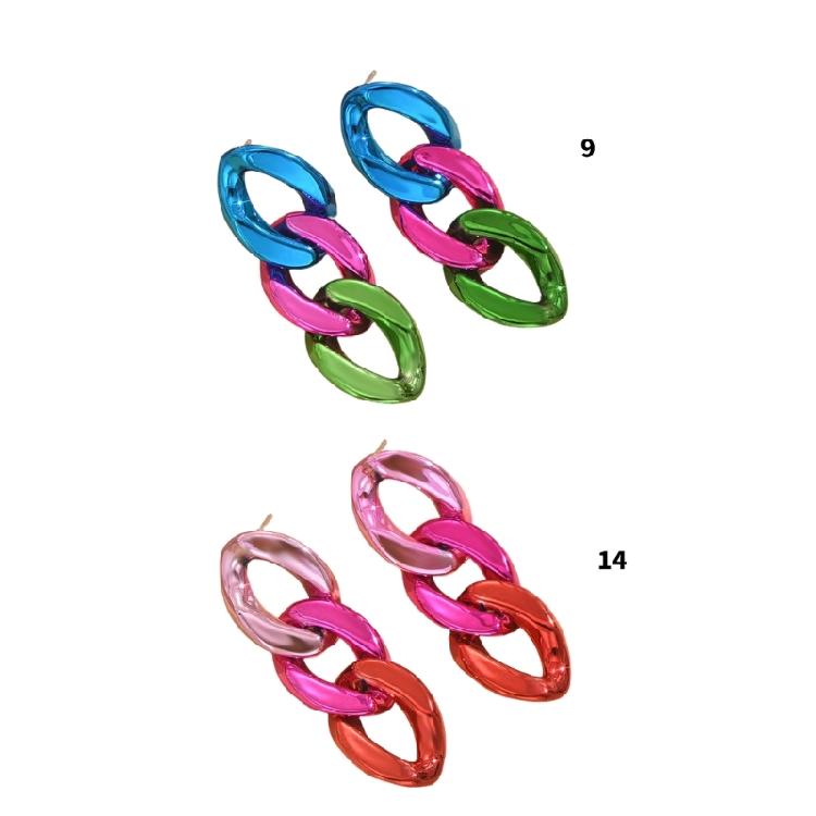 Elegant Candy Color Chain Earrings Stylish Chain Earrings Dangle Earring In Assorted Color For Fashion Enthusiasts