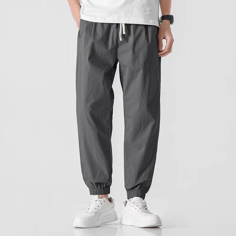 Summer Tied Feet Nine-point Pants Boys Thin Straight Casual Trousers Trendy Brand Loose and Versatile Trousers