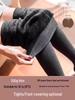 Plus Velvet Thickened Ribbed Cotton Pants: Women's Spring & Autumn Tight Fit Foot Loop Pantyhose