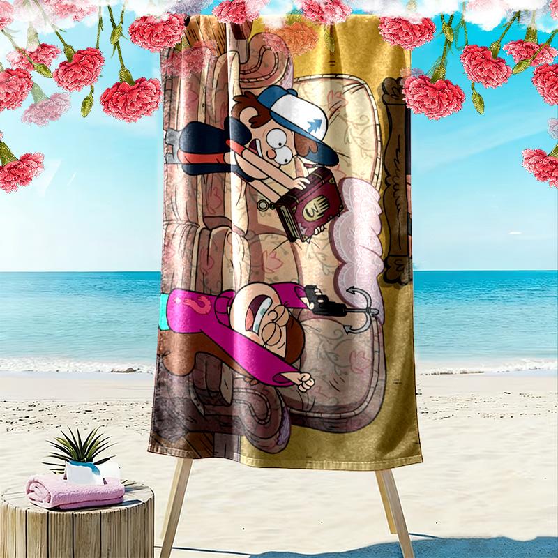 Gravity Falls 2D Flat Print Beach Towel, Large Soft Quick Dry Towel for Beach Camping Swimming.MSTJ0918190