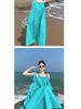 Summer Green Slimming Tie-Up Slip Dress for Women - Seaside Vacation