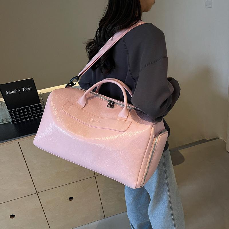 PU Waterproof Dry and Wet Separation Fitness Bag Large Capacity Men and Women's Business Trip Luggage Bag with Shoe Storage Handbag