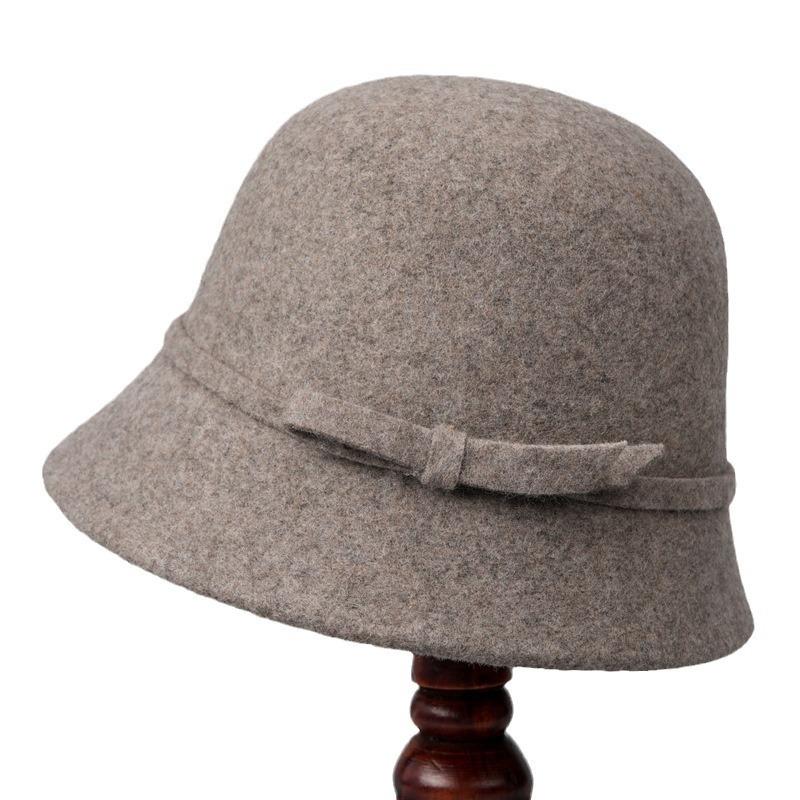 Wool Bucket Hat Women's Retro Autumn and Winter Thermal Basin Hat Thousand Gold Top Hat