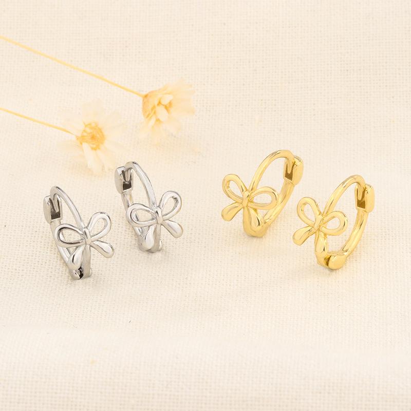 Sweet Bow 925 Silver Ear Cuffs For Women Minimalist Niche Exquisite Fairy Earrings Jewelry