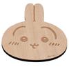 Officially Licensed Chiikawa Wooden Coaster, Approximately 9 X 10 Cm, Rabbit Design, Brown, CKW13-346