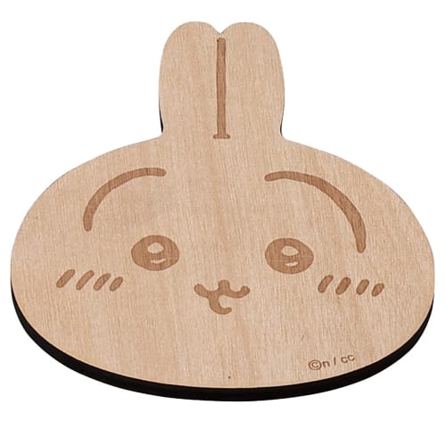 Officially Licensed Chiikawa Wooden Coaster, Approximately 9 X 10 Cm, Rabbit Design, Brown, CKW13-346