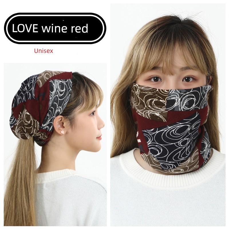 Winter Bib Women's Neck Protection Bandana Outdoor All-Matching Headscarf Cycling Mask Men's Sleeve Cap Windproof Warm Pile Heap Cap