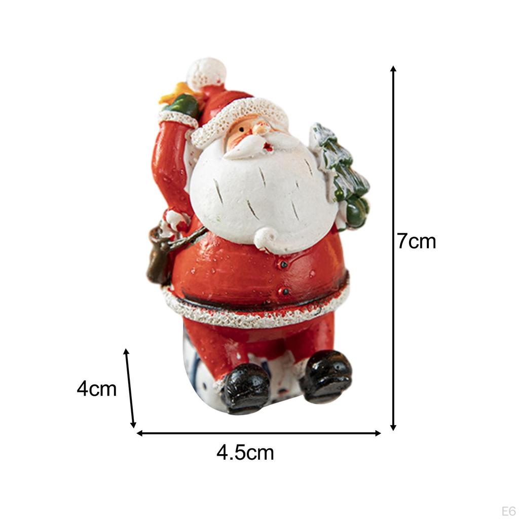 Festive Resin Santa Statue - Mini Christmas Figurines for Home Decor and Gift Giving