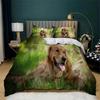 Copripiumino Golden Retriever Marrone Singolo Set Biancheria da Letto con Motivo Animale 3 Pezzi, Coperta Trapuntata Confortevole e 2 Federe Matrimoniale