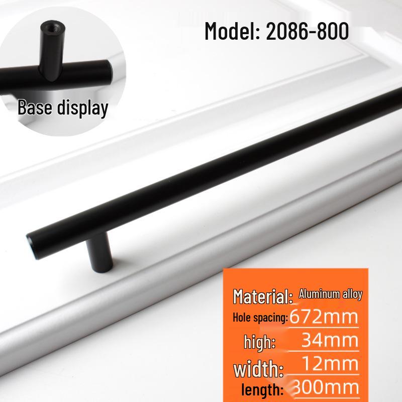 Nordic Minimalist Gold Aluminum Round Bar Handle for Cabinets & Wardrobes