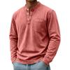 Men's Summer Long Sleeve Shirt Color Buttoned Pocket Casual Top for Everyday Wear