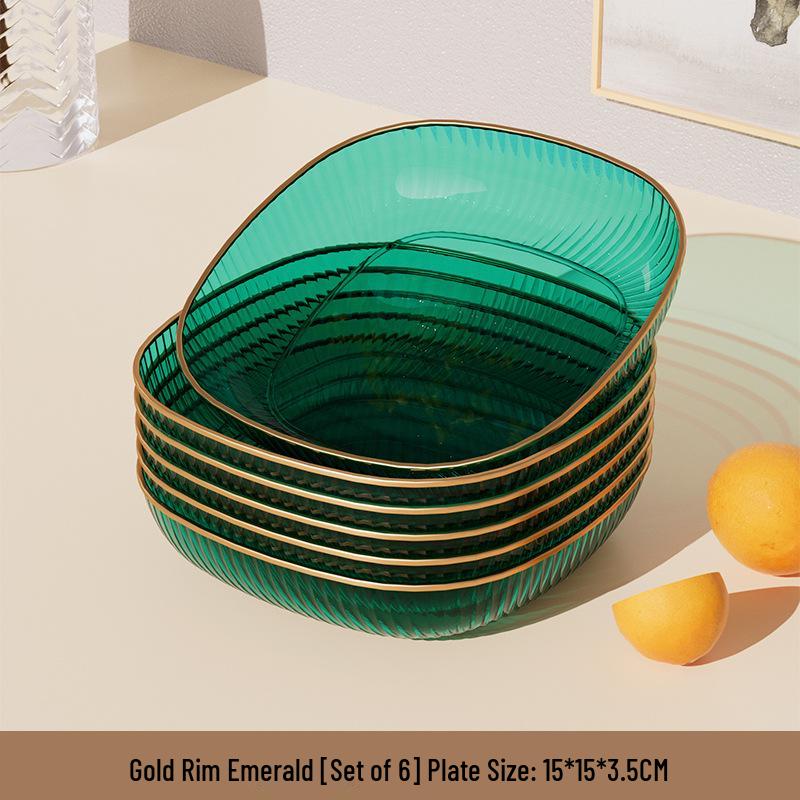 Elegant Transparent Vinegar and Snack Dish - Food Grade Plastic Plate for Dipping Sauces