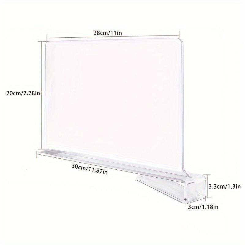 2pcs Clear Plastic Closet Organizer Dividers, Transparent Storage Shelf for Home Wardrobe, Independent Installation