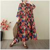 Ladies' Retro Niche Cloud Brocade Yarn Cotton Linen Hooded Printed Dress