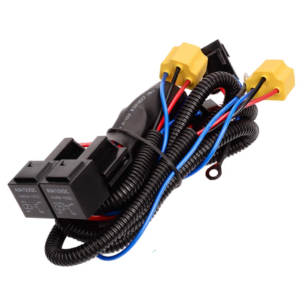 

YUNPICAR General Fog Light Проводка реле жгут проводов кулисный переключатель крепление 12 В/40 А силовое реле ножевой предохранитель [для 2 фар] (жгут реле противотуманных фар h4 hid)