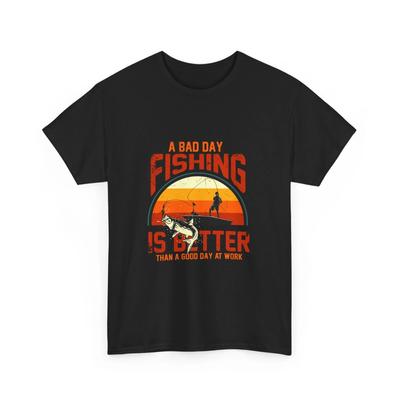 Funny Fishing T-Shirt | Fishing Sunset Graphic Shirt, Cool Fishing Gift, Cotton