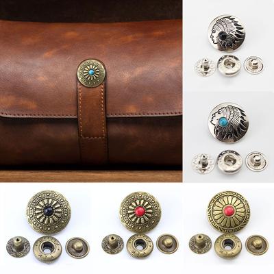 1Set Leather Craft Fasteners Sewing Accessories Snap Buttons Metal Clothing Garment DIY Press Studs