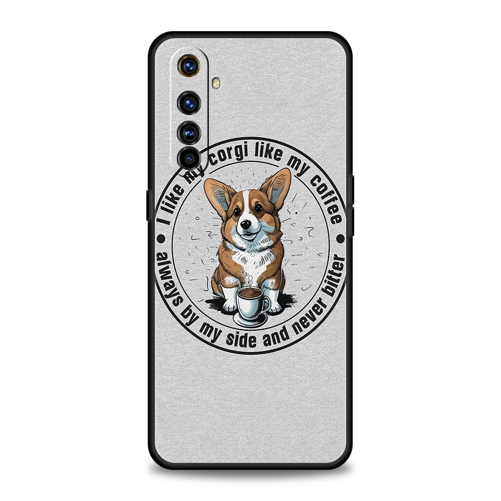 Cute Corgi Dog Case For Realme C67 C63 C55 C53 C35 C25 C21 GT 2 3 5 6 10 11 12 13 Pro Plus 5G Soft TPU Phone Cover Fundas Capas