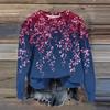 Women's Fashion Printed Long Sleeve Loose Round Neck Sweatshirt Top Fall